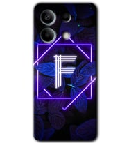Xiaomi Redmi Note 13 Pro 5G Kılıf HD Desen Baskılı Kılıf - Dark Neon Yaprak F Harfi
