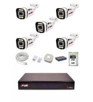 FURY IP 5 Kameralı 1080P Sesli 6 Warm LED Renkli Gece Görüşlü Güvenlik Kamera Sistemi 250GB 1606