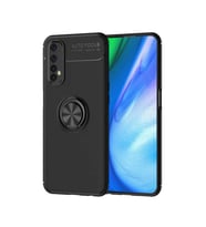 Realme 7 Kılıf Yüzüklü Magnetli Ravel Case (Siyah)