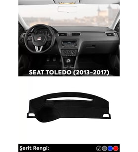 Seat Toledo (2013-2017) 3d Torpido Koruma Kılıfı - Ön Göğüs Kaplama - Siyah Şerit