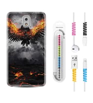 Samsung Note 3 4 5 8 9 20 Ultra 10 Lite Kılıf Kablo Koruma Spiral Silikon Ateş Kartalı 1766