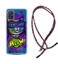 Samsung a71 A72 A73 A7 A9 2018 C7 C9 Kılıf Boyun Asklı Rasta Silikon Super Meow 1715