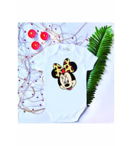 Unisex Bebek Baskılı Mouse %100 Pamuklu Çıtçıtlı Body Zıbın