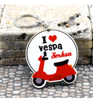 Kişiye Özel I Love Vespa Motor İsme Özel Anahtarlık
