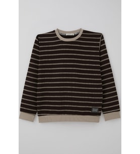 Breeze Erkek Çocuk Sweatshirt Arma Detaylı Çzgili 4-8 Yaş, Koyu Kahve