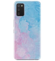 Kılıfland Samsung Galaxy A02S Kılıf Desenli Silikon Resimli Kapak Pink Blue Abstract Kılıf 1385