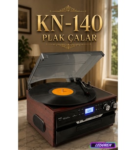 Kn-140 Nostaljik Plak Çalar - Bluetooth, CD Çalar, USB, FM Radyo Destekli Çok Fonksiyonlu Müzik Kutusu