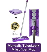 Tak Kullan Çıkart Teleskopik Saplı Yedek Bezli Mandallı Dip Köşe Dar Alan Temizleme Mop Su Emici