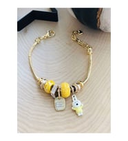 VİDALI, CHARMLARI DEĞİŞTİRİLEBİLİR TAVŞAN CHARM BİLEKLİK GOLD ACR6235
