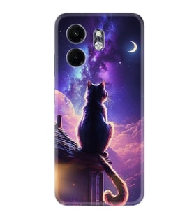Infinix Hot 50i Kılıf Boutique Baskılı Resimli Damdaki Kedi Pcode -091