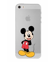 Apple iPhone 5 Uyumlu Kamera Korumalı Tıpalı  Kapak Mickey Mouse TasarımlıŞeffaf Kılıf