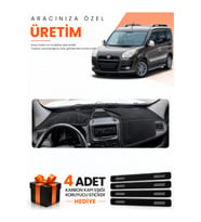 FIAT DOBLO (2013-2015) KAPAKLI Uyumlu Torpido Koruma Örtüsü Oto Kılıfı - Siyah