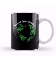 Respect Your Mother Globe Mother Earth Hipster Kupa Bardak Porselen