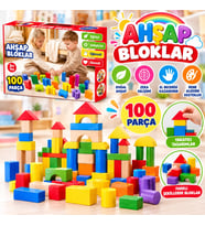 ONY-417 KUTUDA AHŞAP 100 PARÇA RENKLİ BLOKLAR