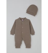 Breeze Erkek Bebek Tulum Çizgili Çıtçıtlı 0-9 Ay, Vizon