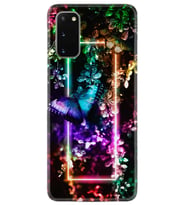 Samsung A02S A03S A10 A12 A13 A21S A22 Kılıf Desenli Silikon Butterfly Neon 1684
