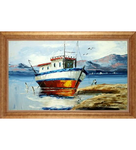 ALTIN ÇERÇEVELİ PASPARTULU TABLO CR117
