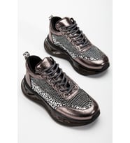 Suins Rowen Model Kadın Leopar Desenli Fileli Spor Ayakkabı Sneaker