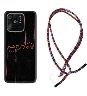 Xiaomi Poco X3 Pro M4 Pro X4 Pro C40 10C Kılıf Boyun Asklı Rasta Silikon Meow 1657