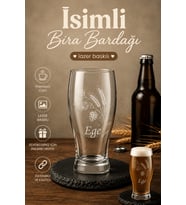 Kişiselleştirilebilir Lav Belek Cam Bira Bardağı