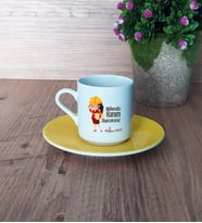 Mühendisler Günü Hediyesi Türk Kahvesi Fincanı Sarı Mühendis Hanım