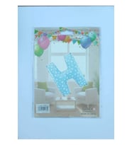 H Harf Mavi Yıldız Desenli Folyo Balon 26" inç 65 cm parti, doğum