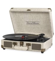 Record Master ST14012 Retro Pikap - Bej - Bluetooth ve Şarj Özellikli -Özel Kumaş Kaplama- Tüm Plak Türlerini Çalabilme