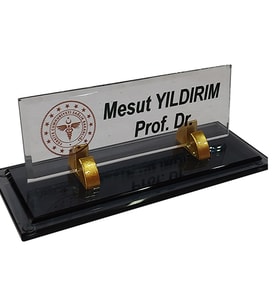 Masalık - Kristal İsimlik - Ofis Hediyesi M523 Altın Masa İsimliği