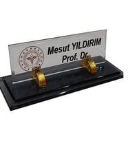 Masalık - Kristal İsimlik - Ofis Hediyesi M523 Altın Masa İsimliği