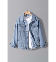 Erkek Regular Denim Kot Ceket Açık Mavi Edw397