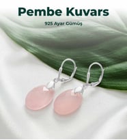 LuxtoneSertifikalı Pembe Kuvars 925 Ayar Gümüş Küpe Kadın Takı LX0620KP