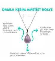 Doğal Taş AMETİST TAŞI Damla Kesim İster Kolye İster Anahtarlık