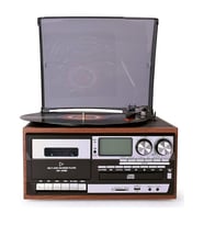 Knstar KN-110 Bluetooth Kumandalı Cdli Kaset USB Radyo 33-45-78 Plaklar Çalar Pikap