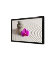 Spa Taşları ve Orkide Çerçeveli Mdf Tablo