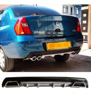 Ranault Clio 2 Sedan Difüzör Arka Tampon Eki 2 Egzoz Çıkışlı Gri Lüx Tip