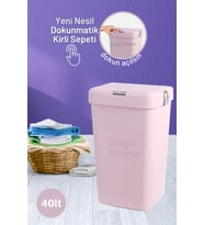 Pratik Tekli Pembe Çamaşır Sepeti, Dokunmatik ve Şık Tasarım