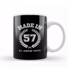 1957 Made In 57 All Genuine Parts Kupa Bardak Porselen