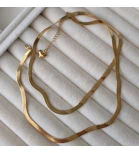 Lente Aksesuar İtalyan Ezme Zincir Kolye (60 cm) - Retro Kadın Kolye (Gold)