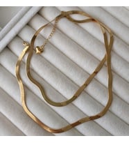 Lente Aksesuar İtalyan Ezme Zincir Kolye (60 cm) - Retro Kadın Kolye (Gold)