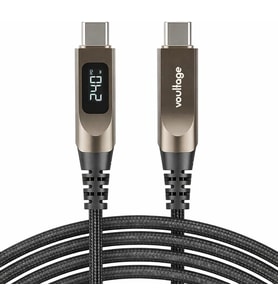 Lexroo Type-C To Type-C 240W 1.2 M Dijital Watt Göstergeli Metal Uçlu Şarj Kablosu iPhone 17, 16, 15