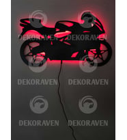 Motorsiklet Led Işıklı Tablo (Kırmızı)