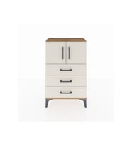 Arges Komodin Tek Raflı 3 Çekmeceli 2 Kapaklı 60x30x96 Çam-Aytaşı