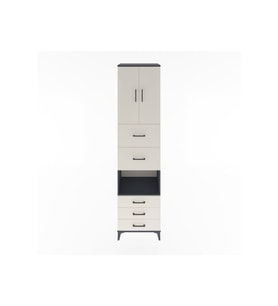 Hyperion Dolap 3 Raflı 5 Çekmeceli 2 Kapaklı 60x44x243 Antrasit-Aytaşı