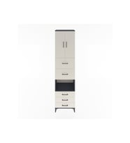 Hyperion Dolap 3 Raflı 5 Çekmeceli 2 Kapaklı 60x44x243 Antrasit-Aytaşı