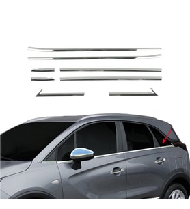 Opel Crossland X Cam Çıtası Komple Set Çerçevesi Kromu Nikelajı