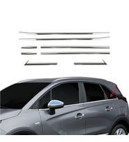 Opel Crossland X Cam Çıtası Komple Set Çerçevesi Kromu Nikelajı