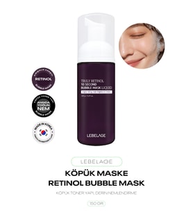 Retinol İçeren Kırışıklık Karşıtı Bakım Sağlayan Köpük Maske Truly Retinol 10 Second Bubble Mask