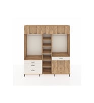 Hyperion Dolap 11 Raflı 4 Çekmeceli 2 Askılı 220x44x243 Çam-Çam/Aytaşı