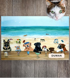 Monnhein Pet Mat – Kişiselleştirilebilir Kaymaz Mama Altlığı, 50x35 cm