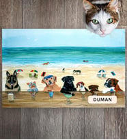 Monnhein Pet Mat – Kişiselleştirilebilir Kaymaz Mama Altlığı, 50x35 cm